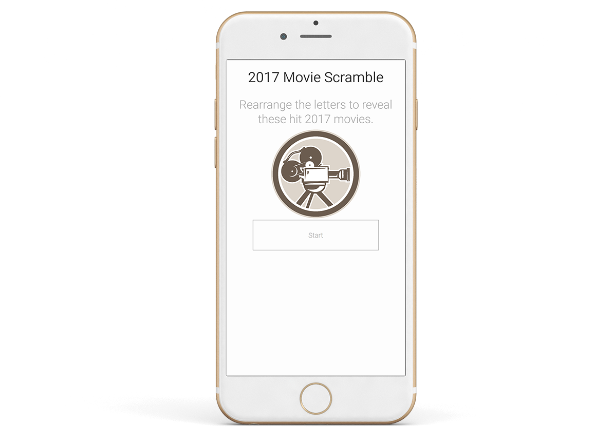 A screengrab for a Word Scramble game for my company's news apps.